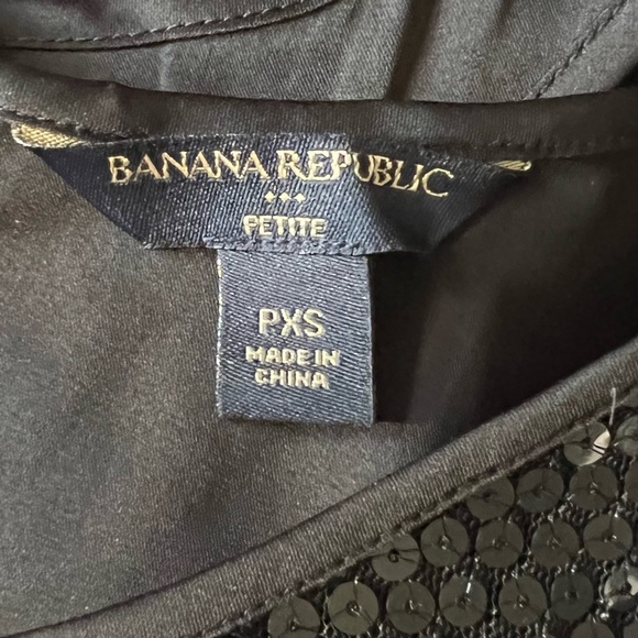 Banana Republic, Women’s Sleeveless, Scoop Neck, Sequined Tank, Black, Petite XS - Picture 2 of 2